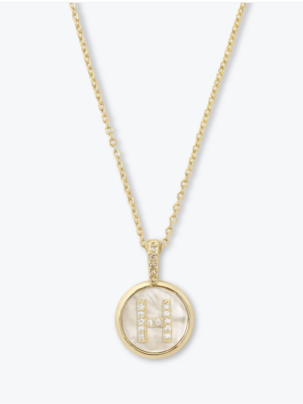 Melinda Maria Love Letters ‘H’ Medallion Necklace 12mm